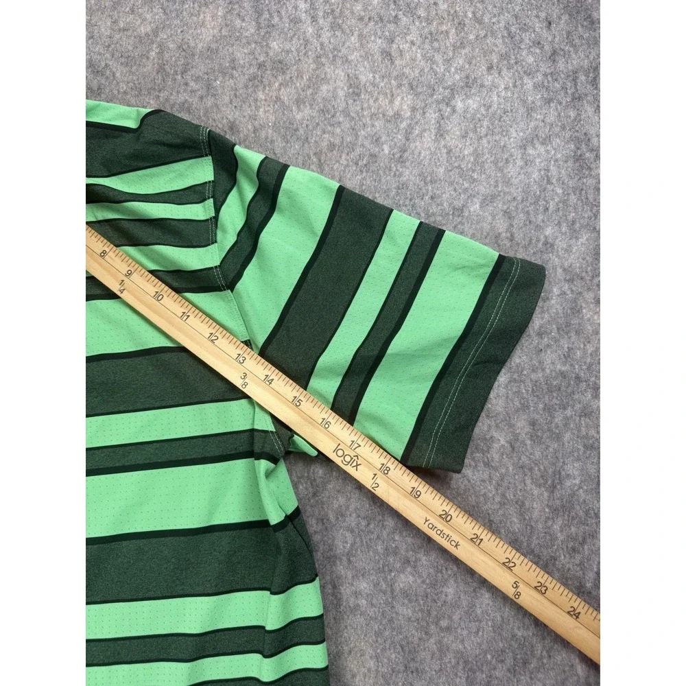Nike‎ Golf Tour Performance Mens Dri-fit Polo Shirt Green Black Stripes Sz Large